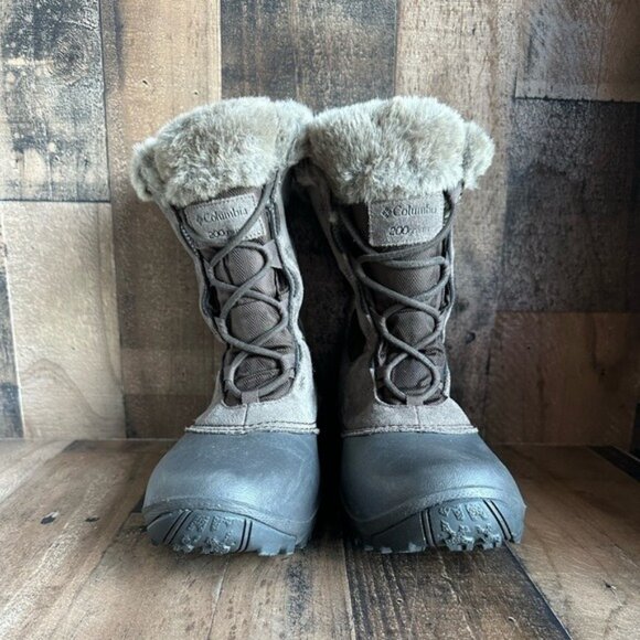 Columbia Womens Fur-Lined Winter Boots 200g Insulation Brown Size 6.5 Waterproof - Picture 2 of 6